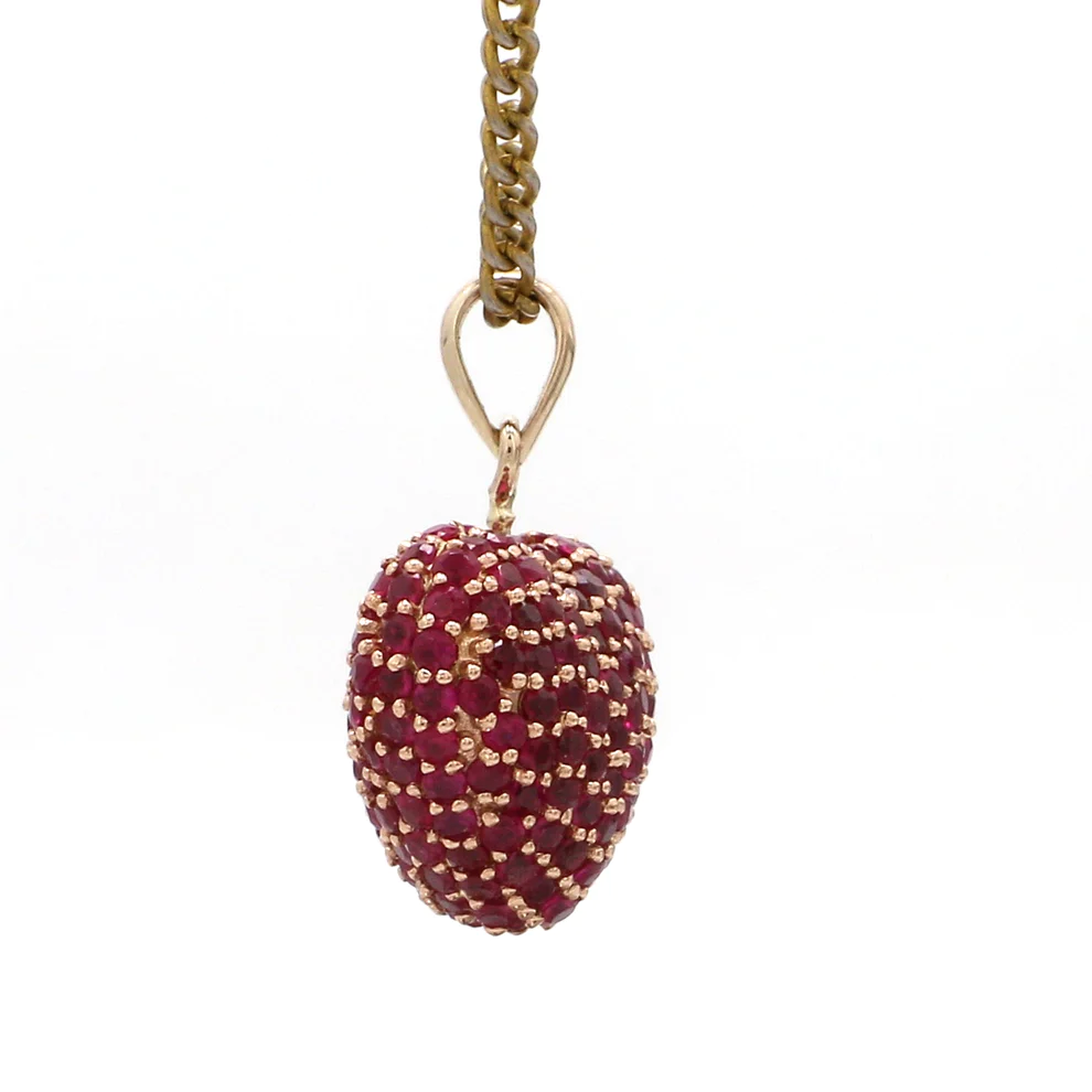 Ruby Heart Pave Pendant