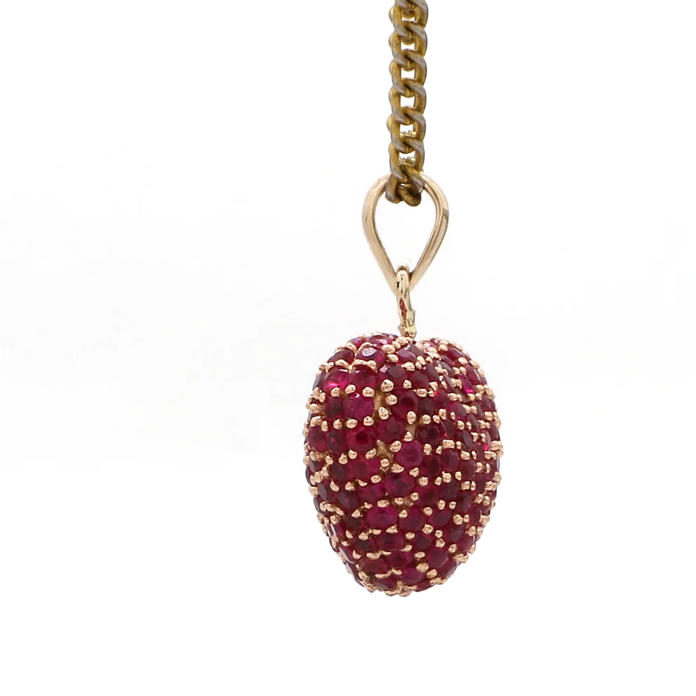 Ruby Heart Pave Pendant