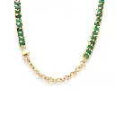 Emerald Bezel Set Tennis Necklace