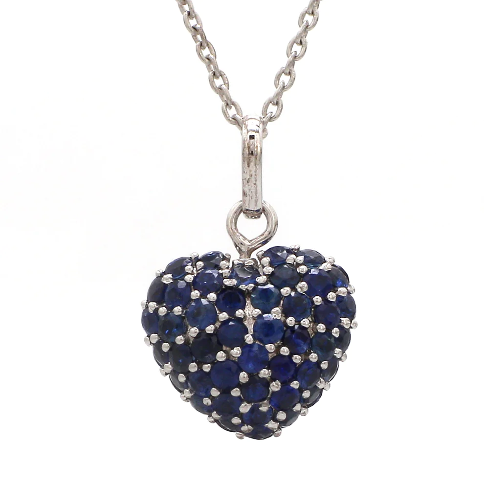 Blue Sapphire Heart Pendant