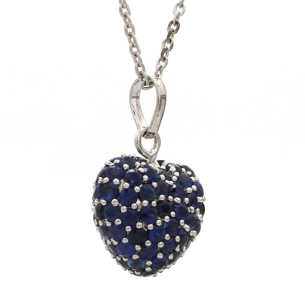 Blue Sapphire Heart Pendant