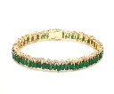 Emerald Baguette Cut Diamond Tennis Bracelet