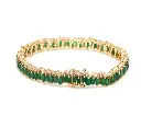 Emerald Baguette Cut Diamond Tennis Bracelet