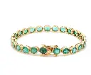 Emerald Oval Shape Bezel Set Tennis Bracelet