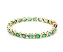 Emerald Oval Shape Bezel Set Tennis Bracelet