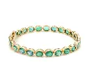 Emerald Oval Shape Bezel Set Tennis Bracelet