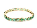 Emerald Diamond Oval Tennis Bracelet