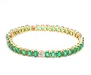 Emerald Oval And Diamond Bracelet