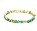 Emerald Oval And Diamond Bracelet