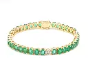 Emerald Oval And Diamond Bracelet