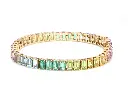 Rainbow Gemstone Emerald Cut Pastel Bracelet