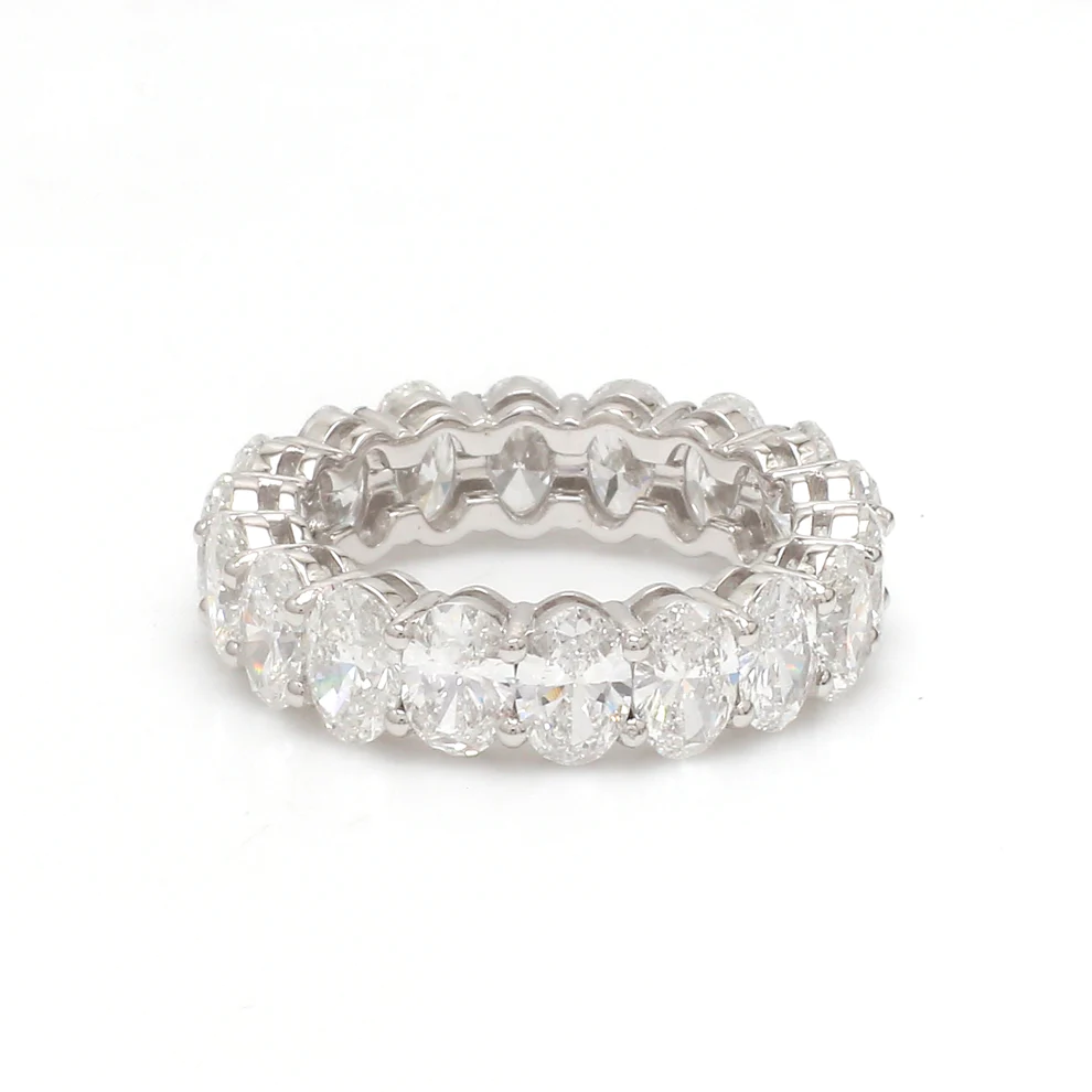 Diamond Oval Cut Eternity Band Ring