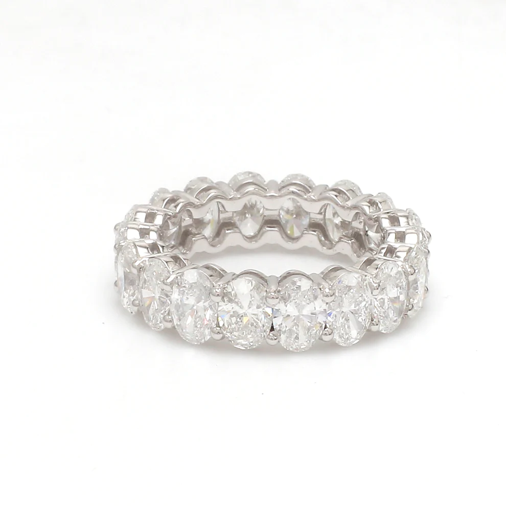 Diamond Oval Cut Eternity Band Ring