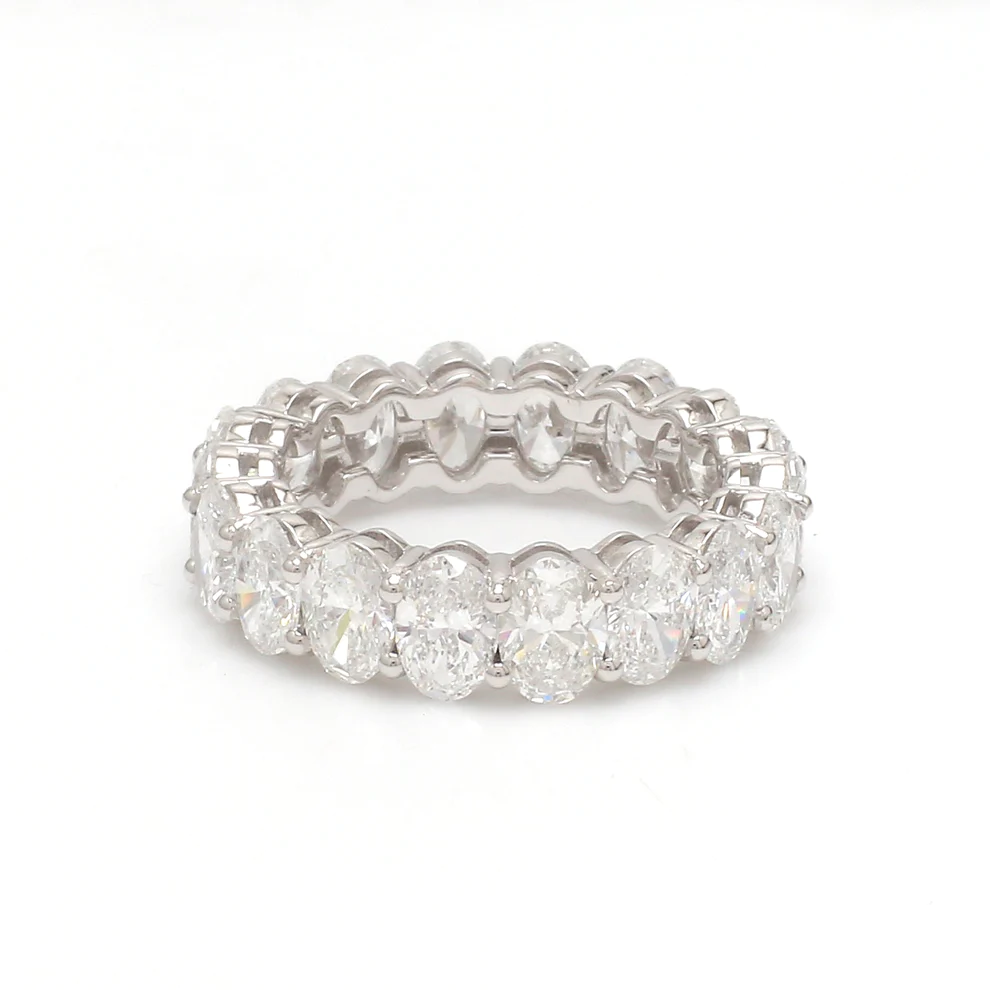 Diamond Oval Cut Eternity Band Ring