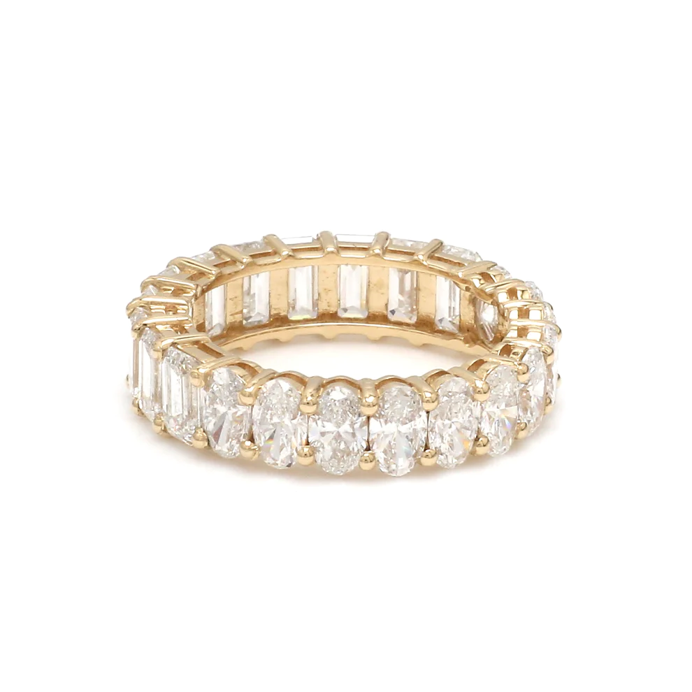 Diamond Oval & Emerald Cut Eternity Band Ring