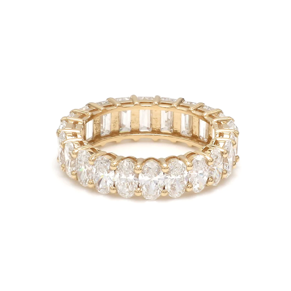 Diamond Oval & Emerald Cut Eternity Band Ring