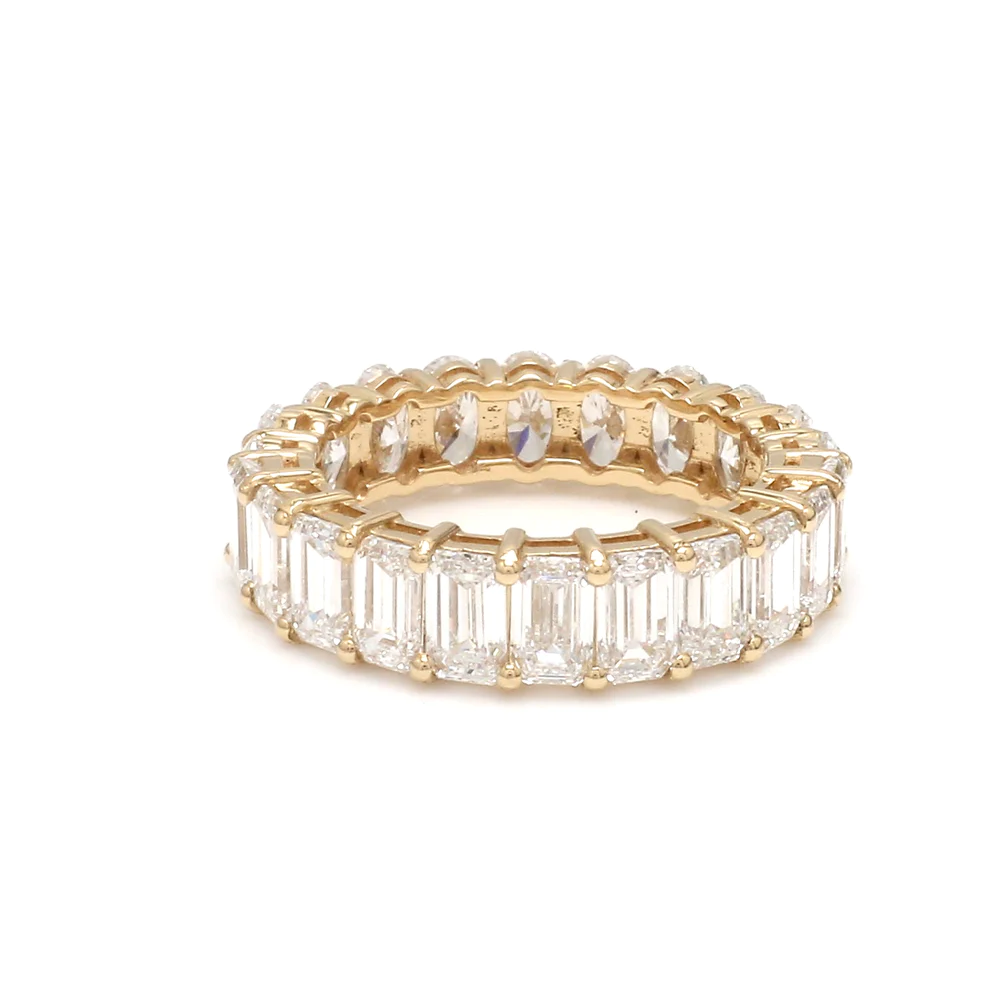 Diamond Oval & Emerald Cut Eternity Band Ring