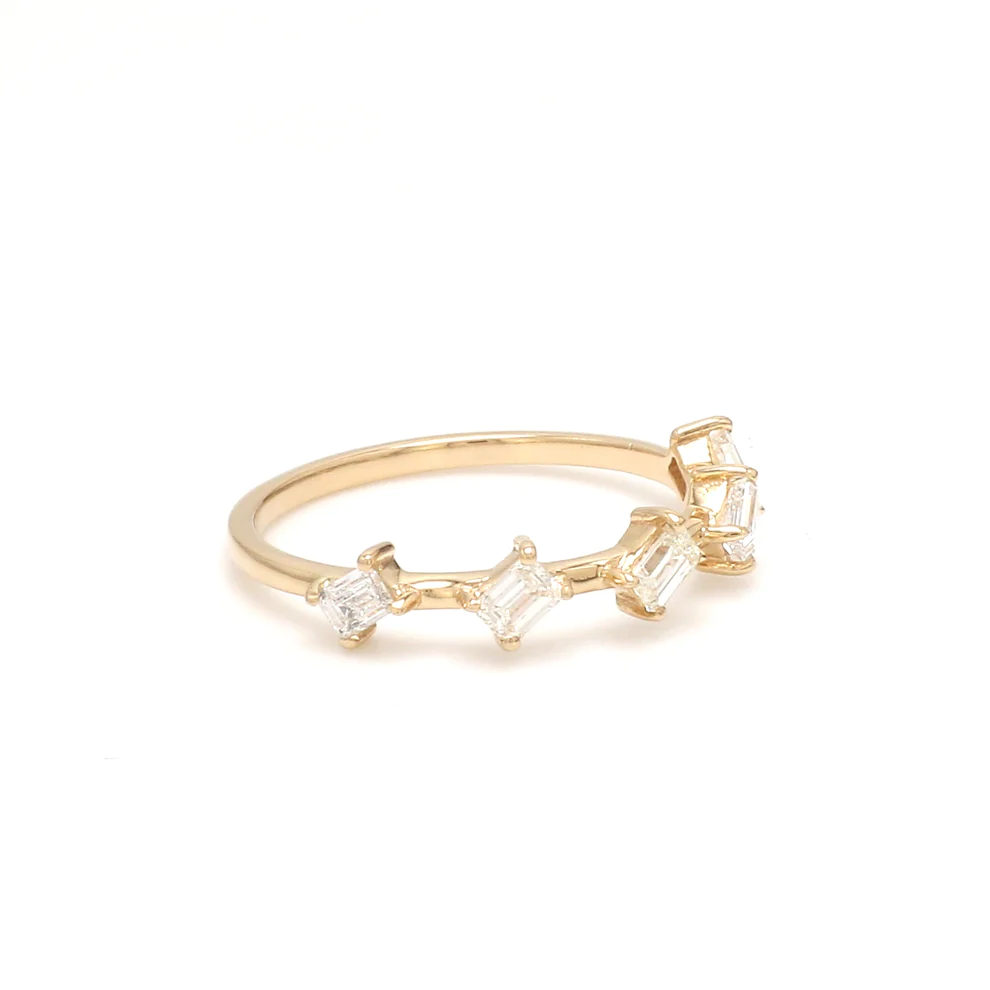 Diamond Baguette Diagonal Ring