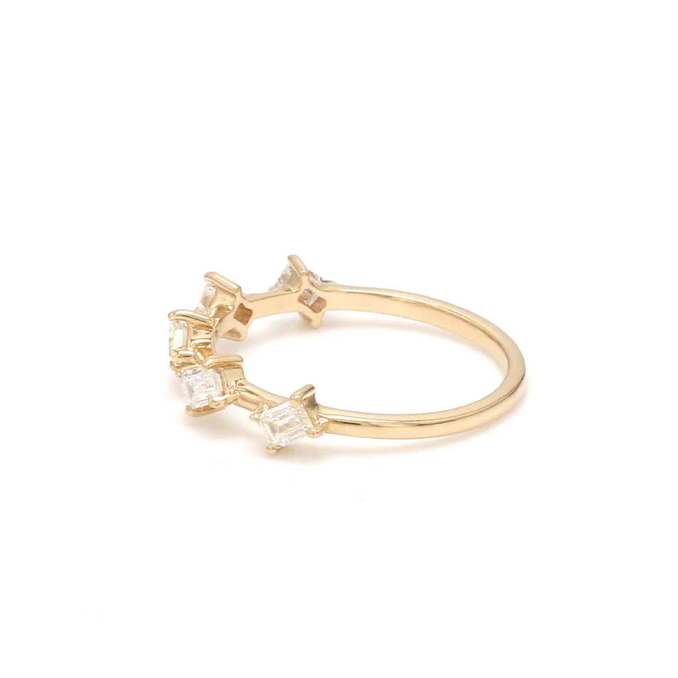 Diamond Baguette Diagonal Ring