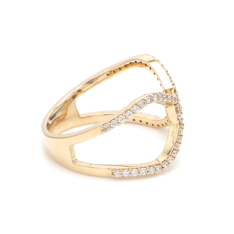 Diamond Wide Cross Ring