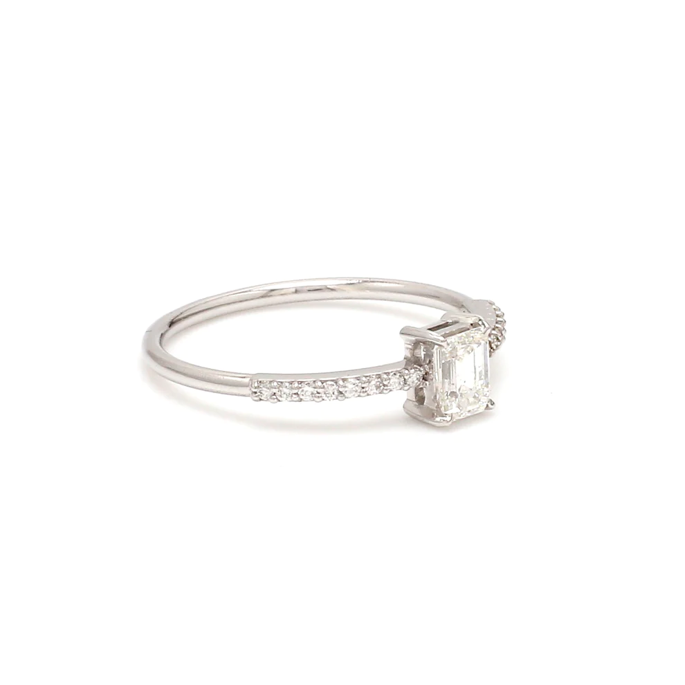 Diamond Emerald Cut Solitaire Ring