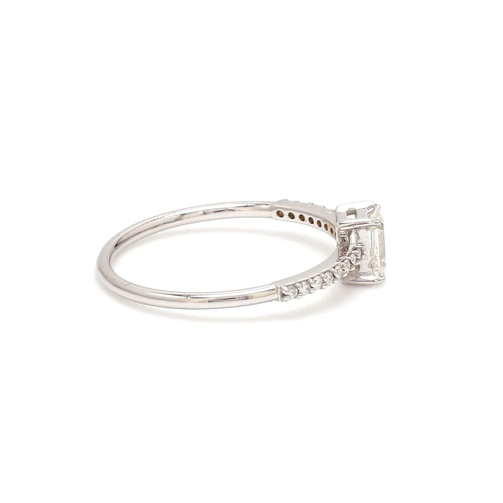 Diamond Emerald Cut Solitaire Ring