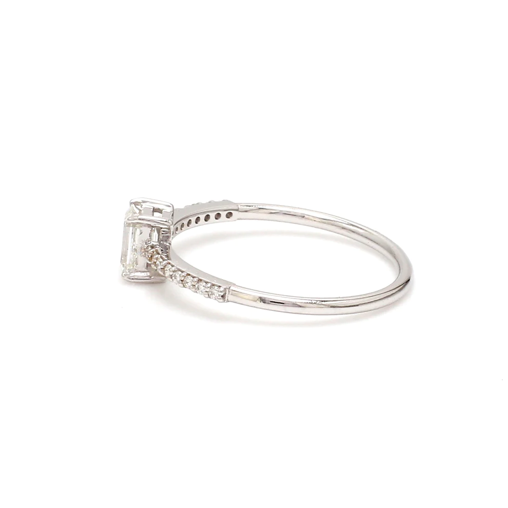 Diamond Emerald Cut Solitaire Ring