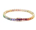 Rainbow Gemstone 4MM Round Tennis Bracelet