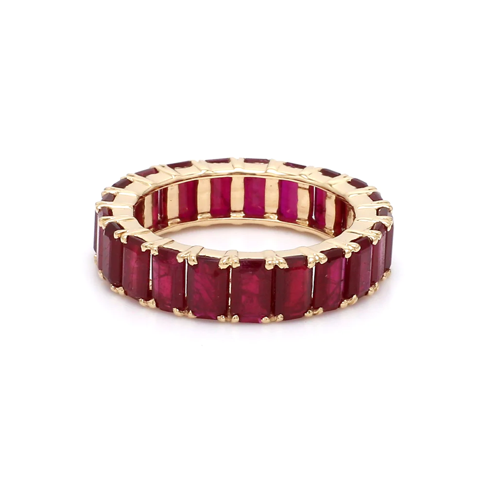 Ruby Emerald Cut Eternity Ring