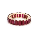 Ruby Emerald Cut Eternity Ring