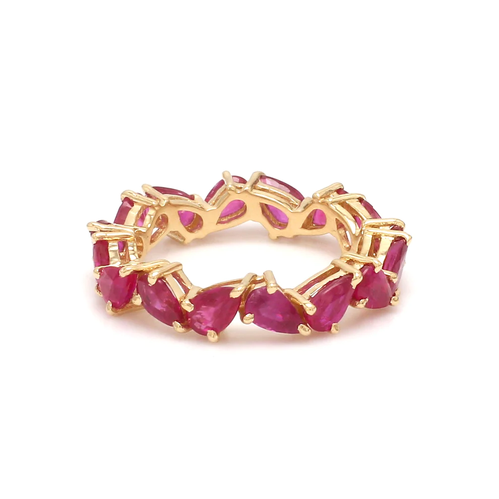 Ruby Pear Zig Zag Ring