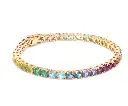 Rainbow Gemstone 4MM Round Tennis Bracelet