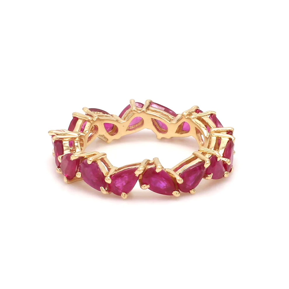 Ruby Pear Zig Zag Ring