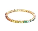 Rainbow Gemstone 4MM Round Tennis Bracelet