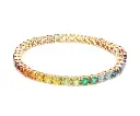 Rainbow Gemstone 4MM Round Tennis Bracelet