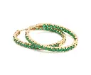 Emerald Round Big Hoops Thin Earrings