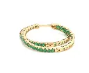 Emerald Round Big Hoops Thin Earrings