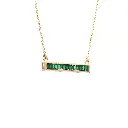 Emerald Baguette Bar Pendant