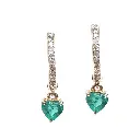 Emerald Heart Mini Huggies Earrings