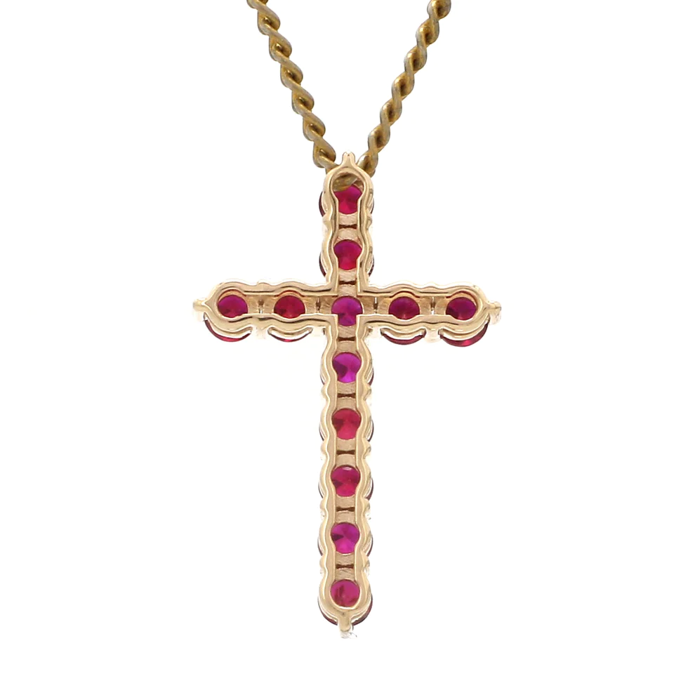 Ruby Cross Pendant