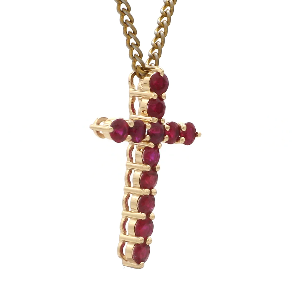 Ruby Cross Pendant