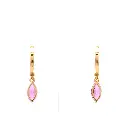 Pink Sapphire Marquise Mini Huggies Earrings