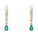 Emerald Pear Diamond Mini Huggies Earrings