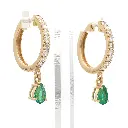 Emerald Pear Diamond Mini Huggies Earrings