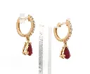 Ruby Pear Diamond Mini Huggies Earrings