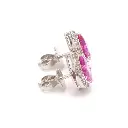 Pink Sapphire Pear Diamond Studs