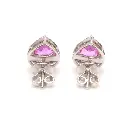 Pink Sapphire Pear Diamond Studs