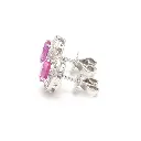 Pink Sapphire Diamond Round Cut Earring Studs