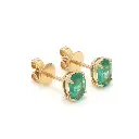 Emerald Oval Prong Set Earrings