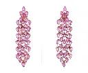 Pink Sapphire Pear Shape Dangle Earrings